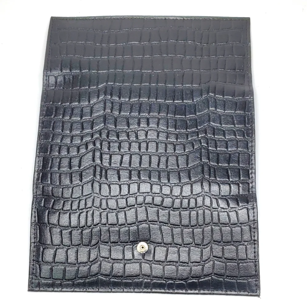 Newage Black Genuine Leather RFID Wallet Reptile Embossed NWT